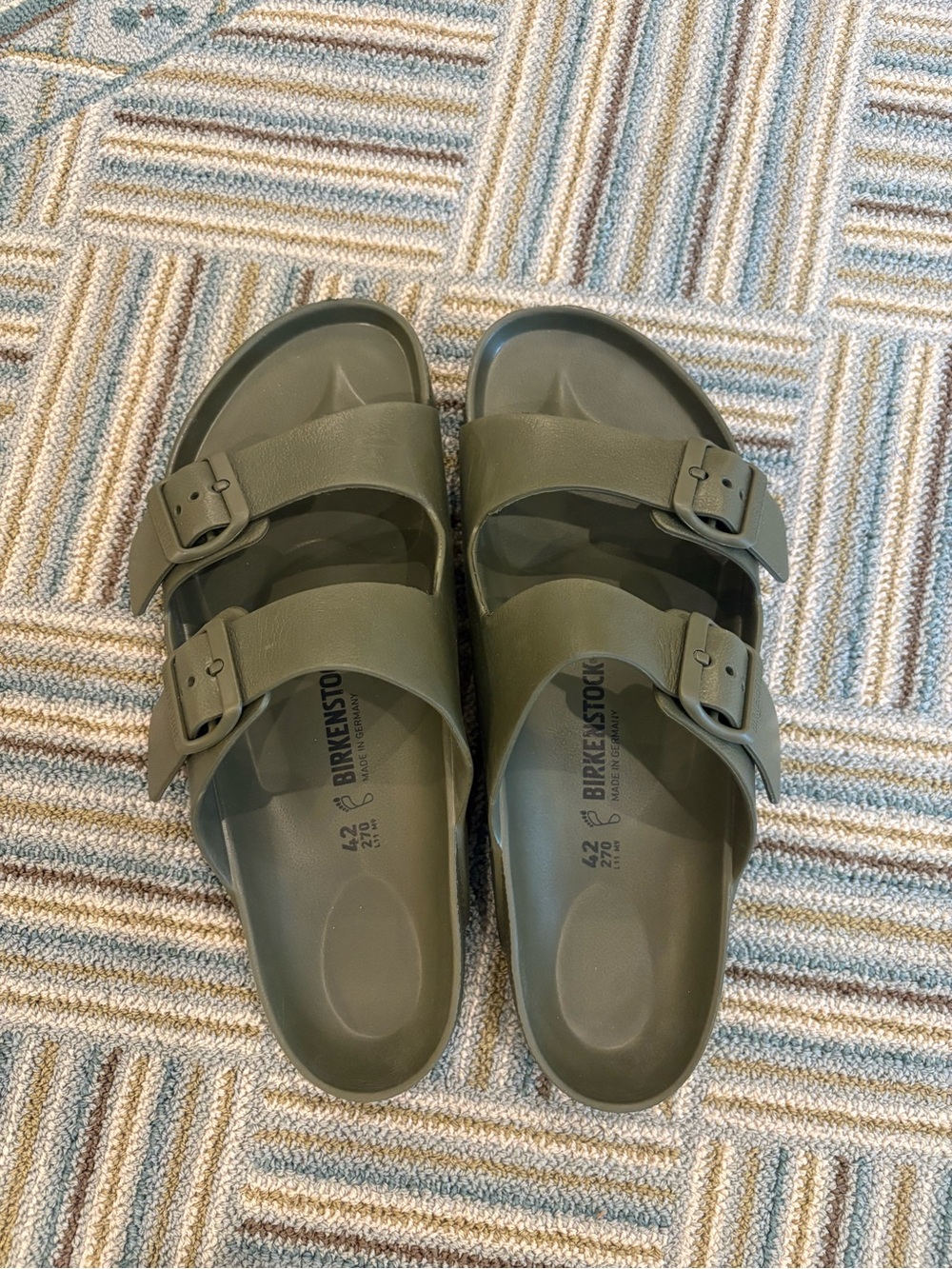 Birkenstock Men’s Two-Strap Sandals in Olive